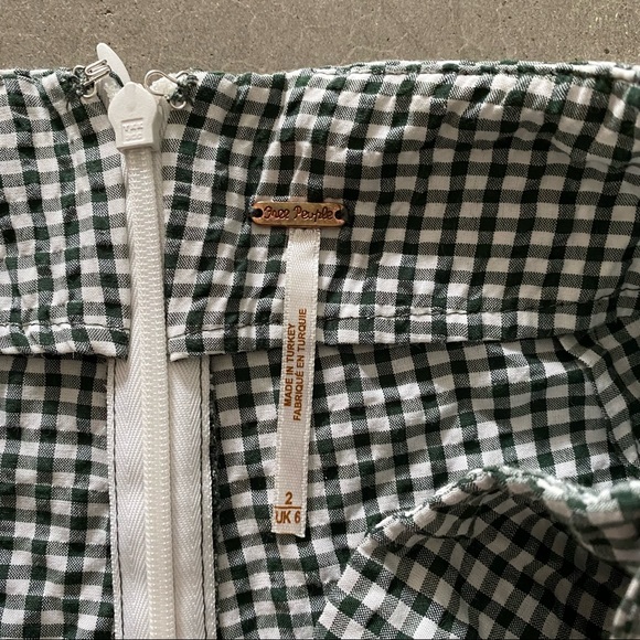 green gingham free people trousers - Picture 3 of 4